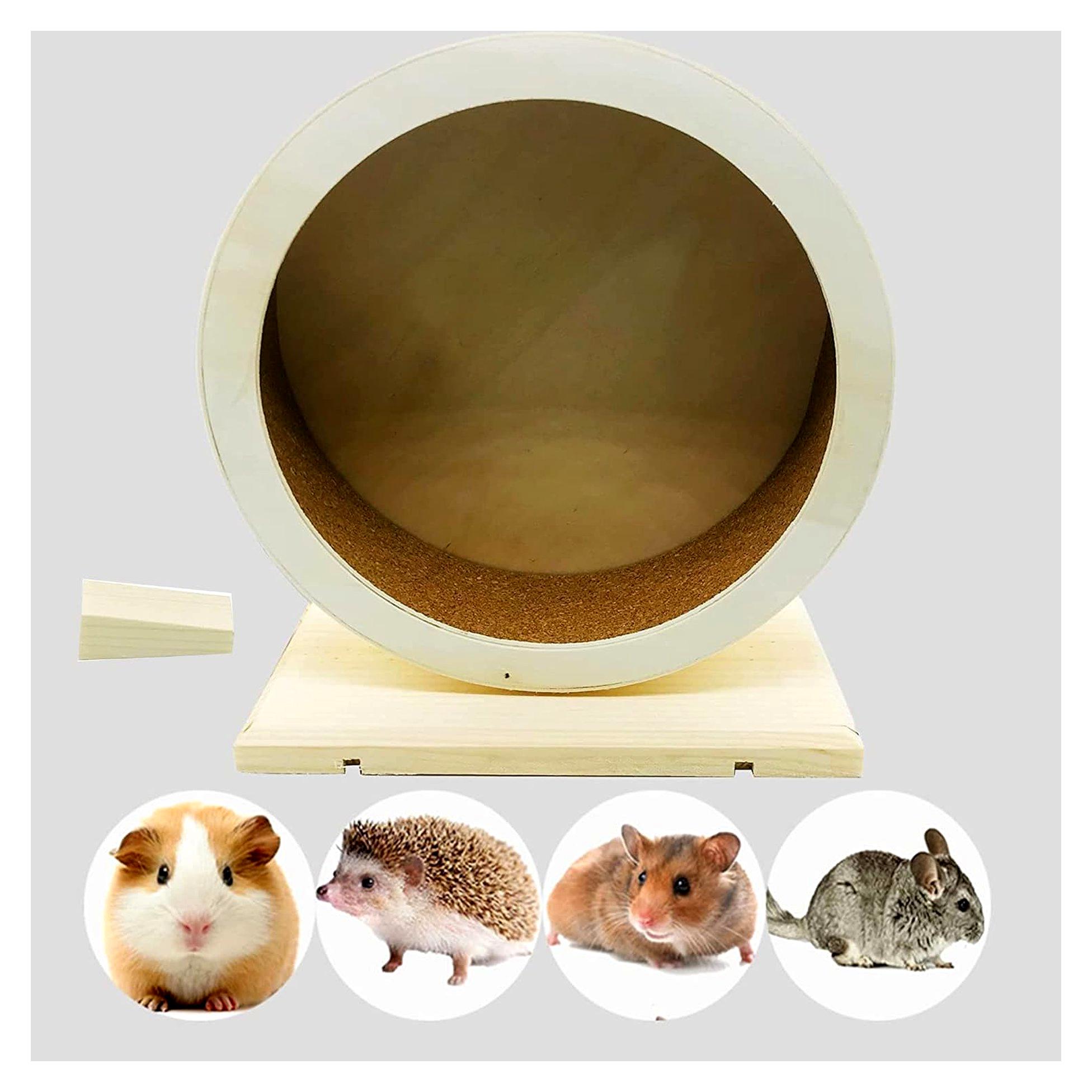 Markenlos Holz-Hamsterrad für kleine Haustiere, Laufrad für Hamster, Mäuse, Rennmäuse, Ratten - Größe S