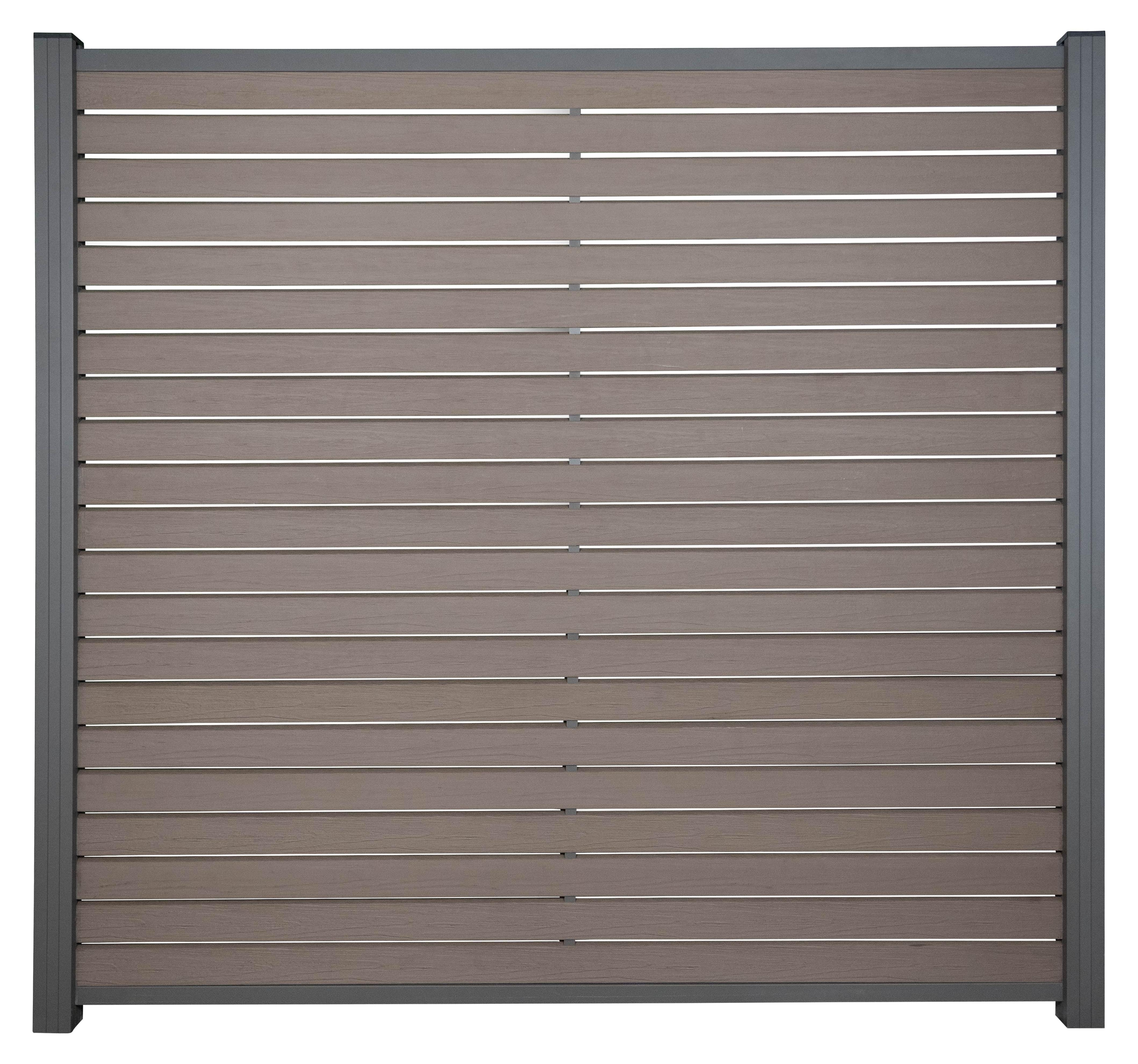 Ligna-Gard GmbH Ligna Gard Rhombus WPC Zaun Texel Holzstruktur ca. 180 x 180 cm Sichtschutz Steckzaun Schokobraun Holzstruktur Aluminium Anthrazit Ohne Pfosten