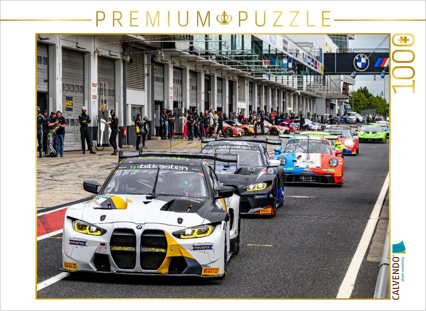 CALVENDO Puzzle Ausfahrt aus der Boxengasse am Nürburgring | 1000 Teile Lege-Größe 64x48cm Foto-Puzzle für glückliche Stunden