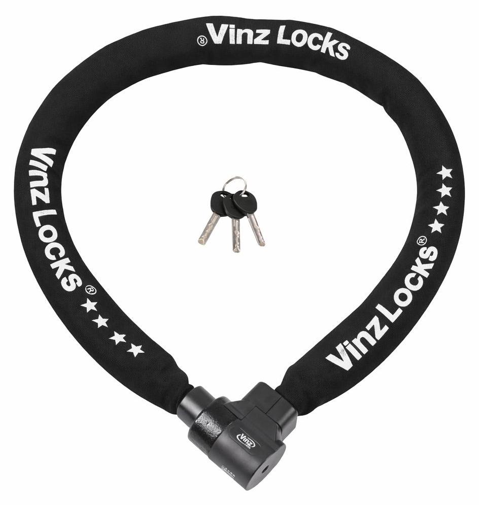 VINZ Janga ART 4 Kettenschloss | Motorradschloss Rollerschloss | Panzerschloss 120 - 200 cm (150 cm) BIS747-150