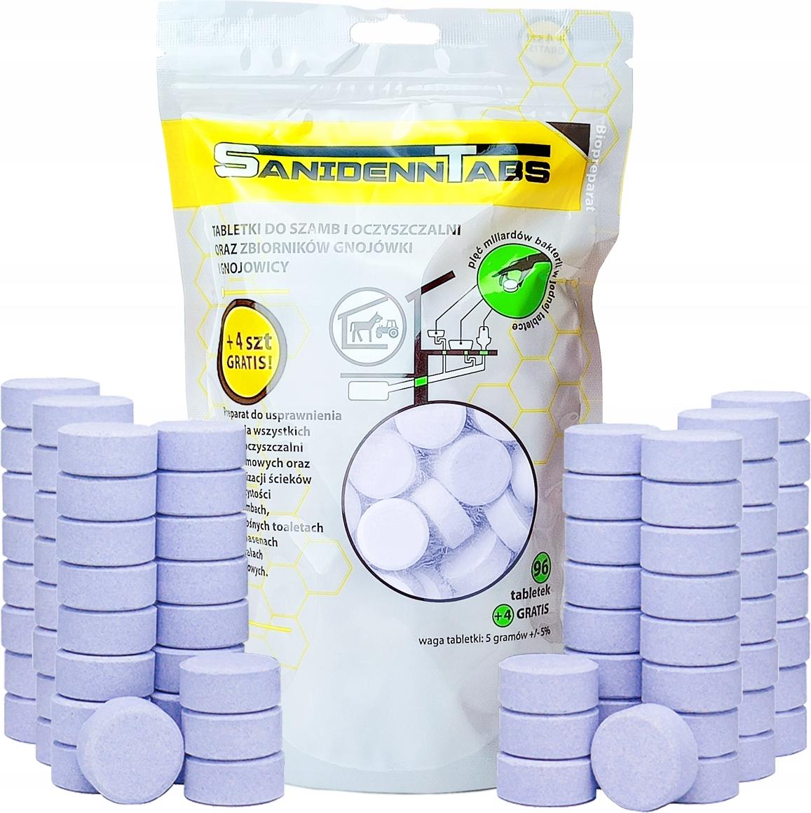 Sanitas | Biopräparat Sanidenn Tabs - 100 Stück - 96 + 4 gratis - Hohe Bakterienkonzentration - Geruchsneutralisierung 5,91E+12