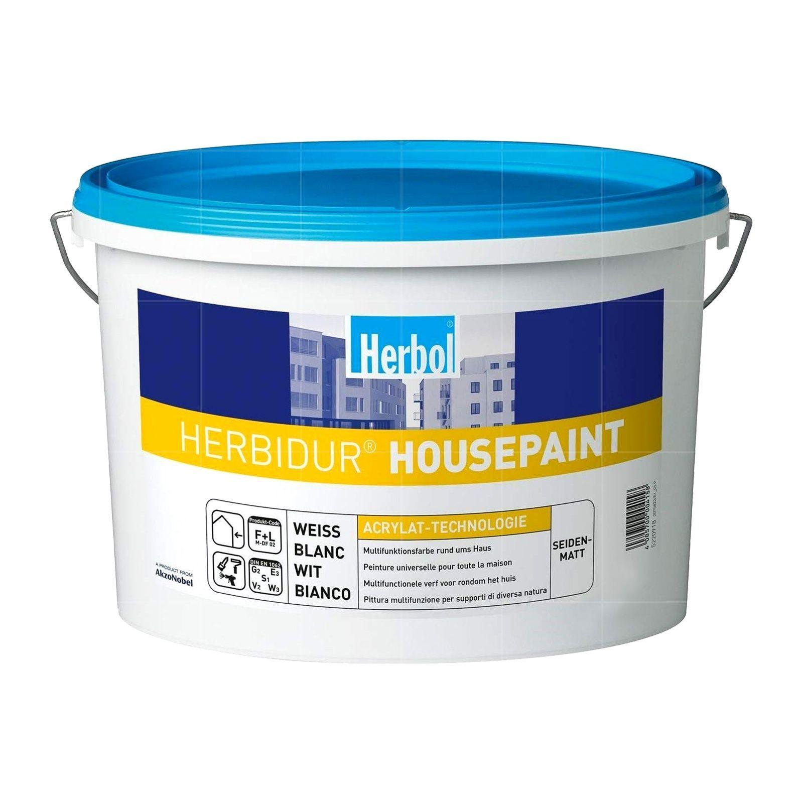 Herbol Herbidur Housepaint, Farbe, Fertig gemischt, Universal, Weiß, Seidenmatte Oberflächenbehandlung, Weiß 5220918