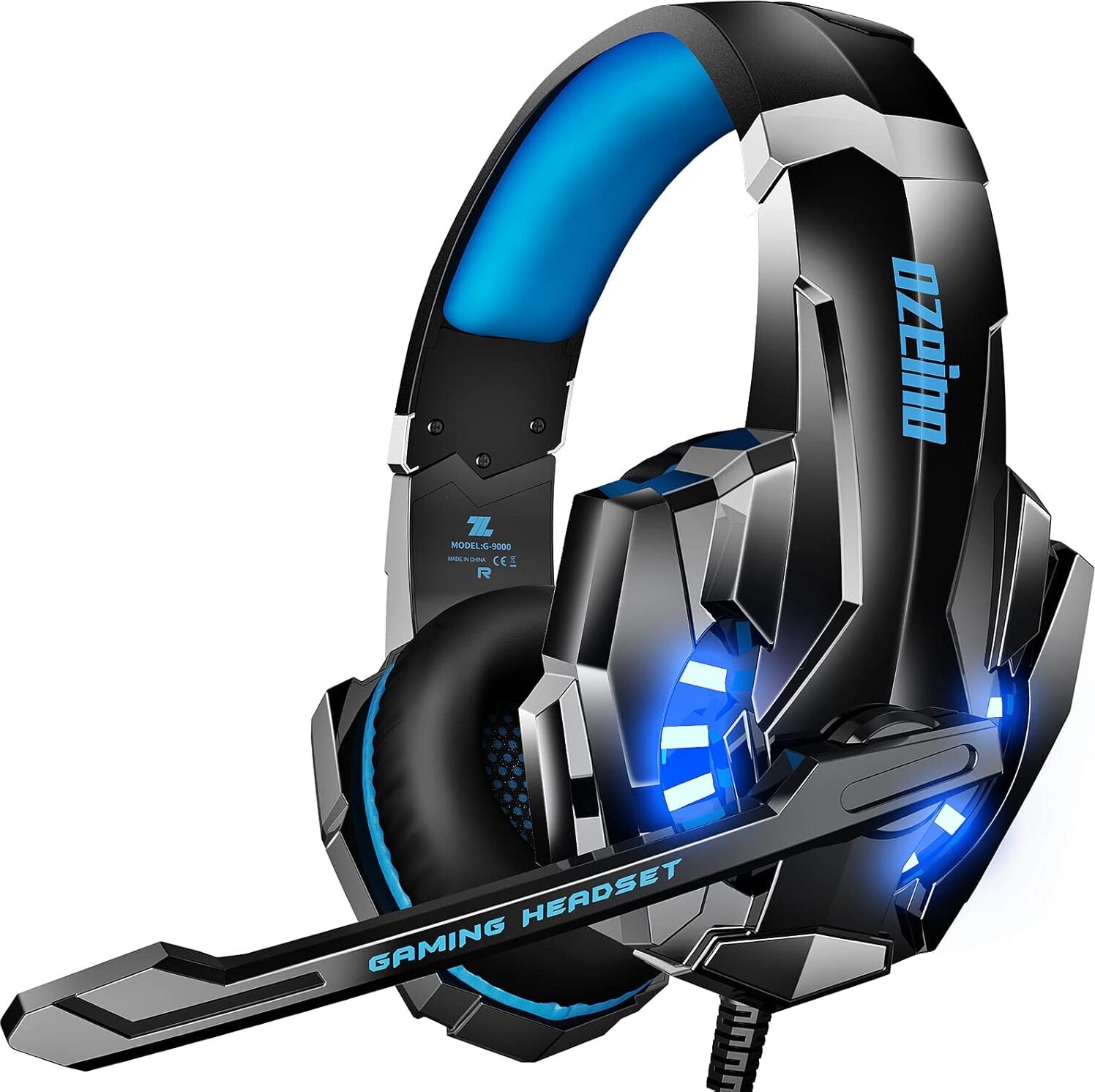 ozeino Gaming Headset für PS4 PS5 3D Surround Sound Noise Cancelling Kopfhörer Mit Mikrofon Für PC Xbox One Switch with LED Licht