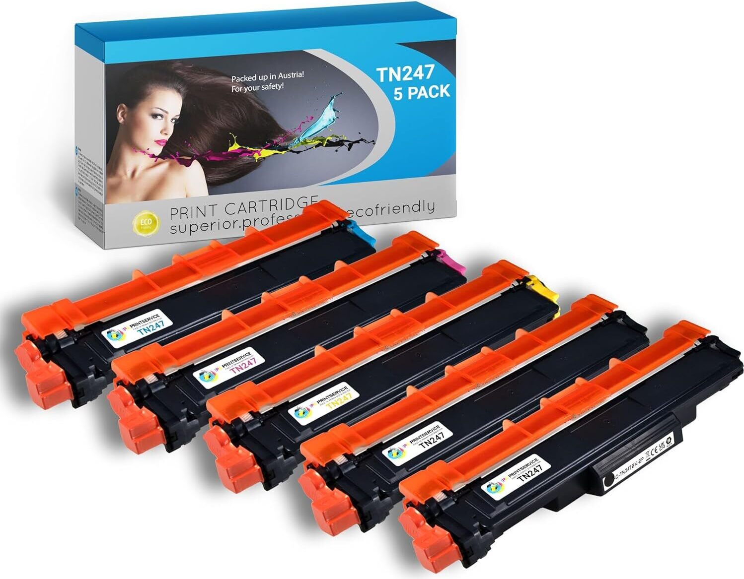 IPA Printservice TN-243 & TN-247 5er Pack -Druckerpatronen für perfekten Druck 1x TN-243 & TN-247 5er Pack