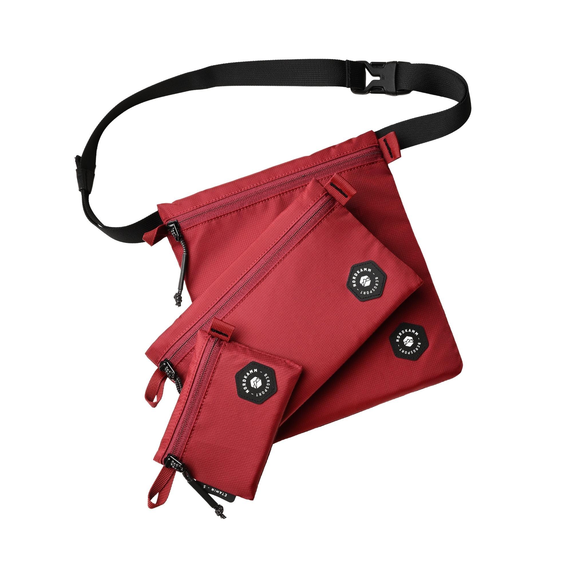 NORDKAMM Organizer-Taschen ETAMIN 3er-Set, Accessory Bags, mit Tragegurt, rot ETAMIN-SET-RED