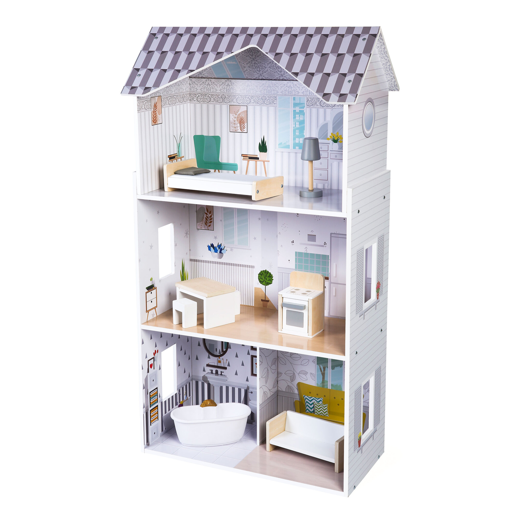 Puppenhaus mit Möbeln Grace Wohnsitz Ecotoys