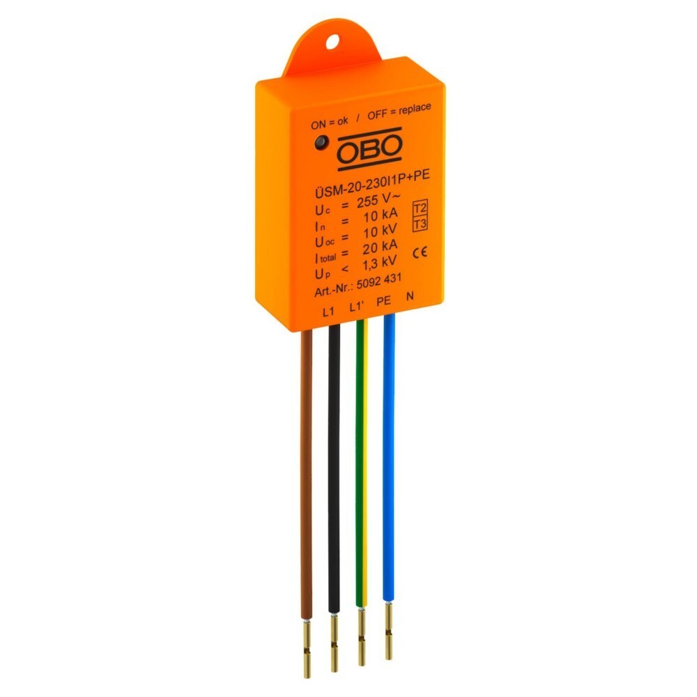 OBO Bettermann Überspannungsschutzmodul ÜSM-20-230I1P+PE 5092431