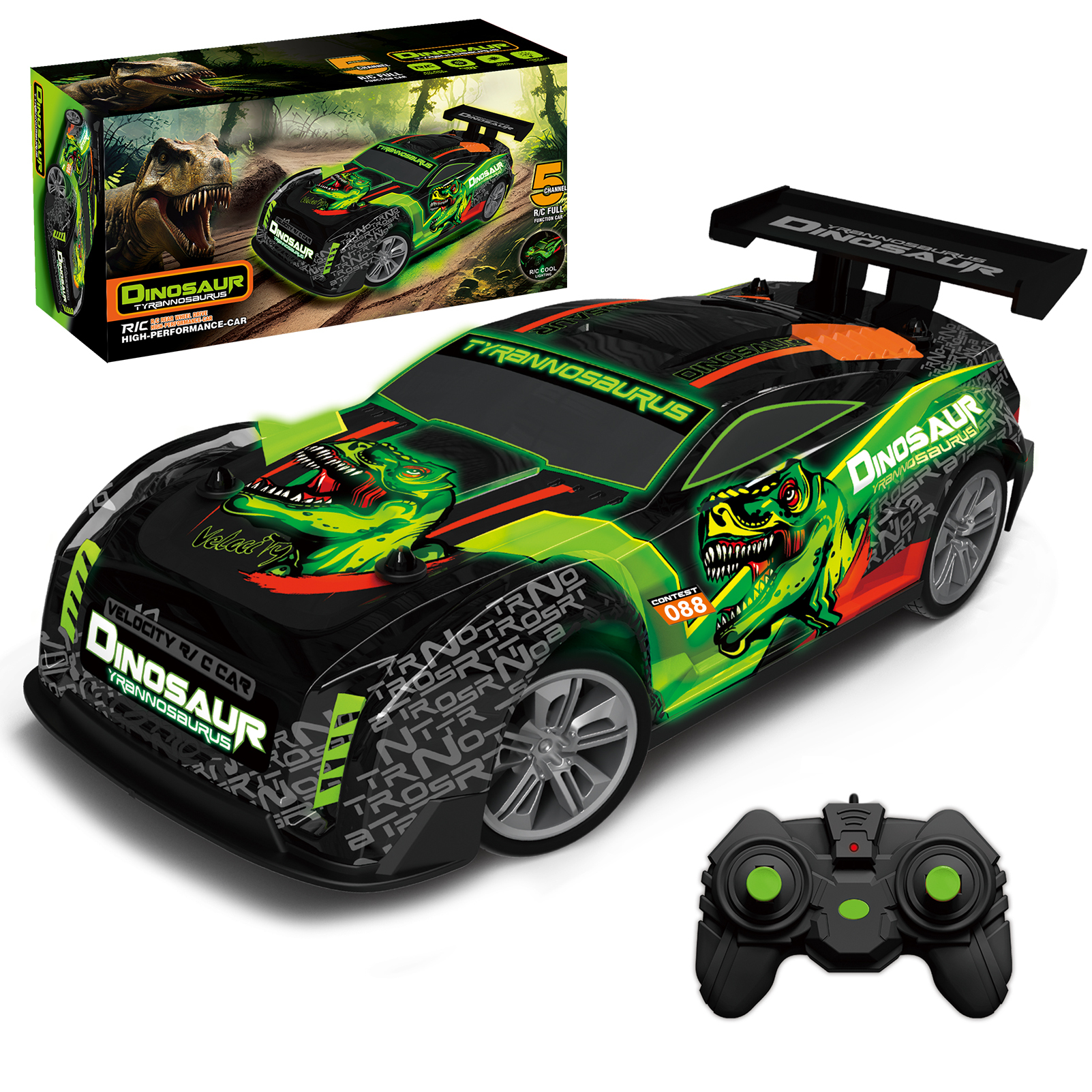 PENGBU RC RC-Auto Ferngesteuertes Dinosaurier Auto ab 3 4 5 6 8 Jahre, RC Drift Car 1:18