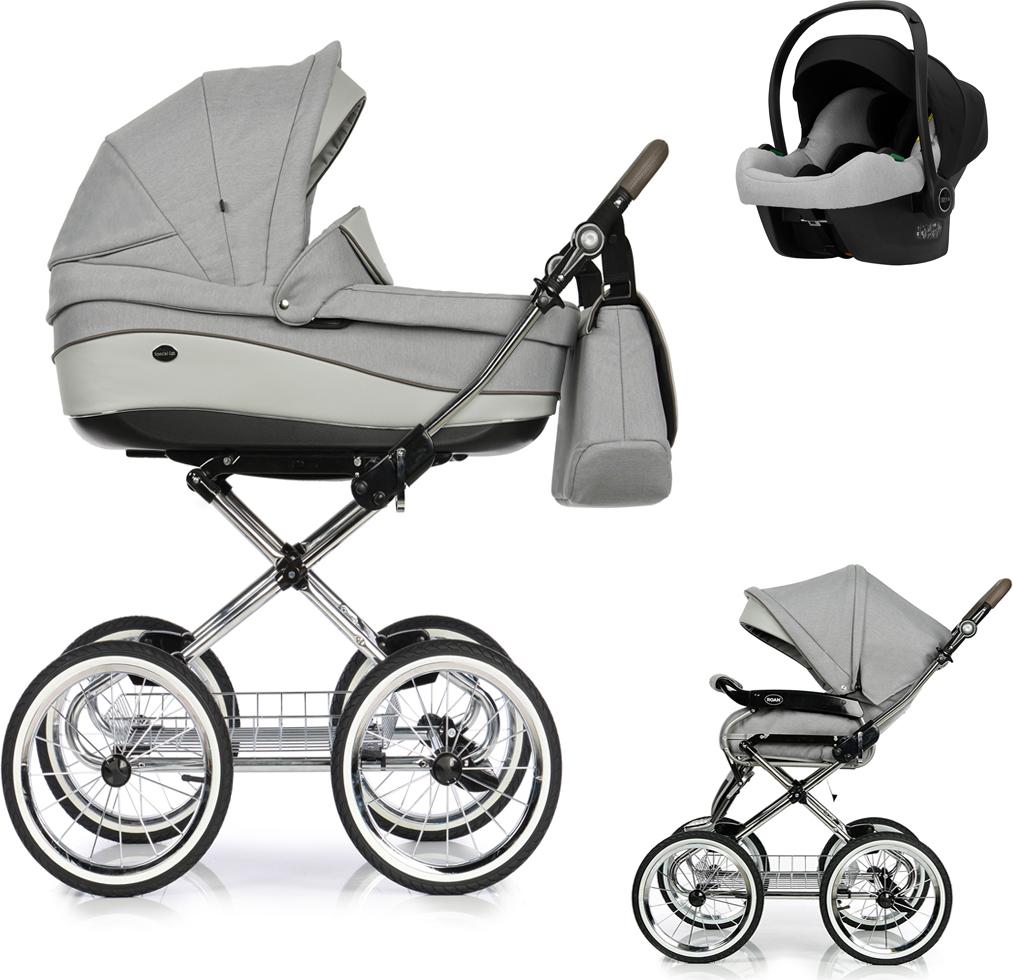 Emma Classic 4 in 1 inkl. Sportsitz, Autositz und Zubehör in Farbe Hellgrau-Grau (E-2) - erhältlich in 6 weiteren Farben