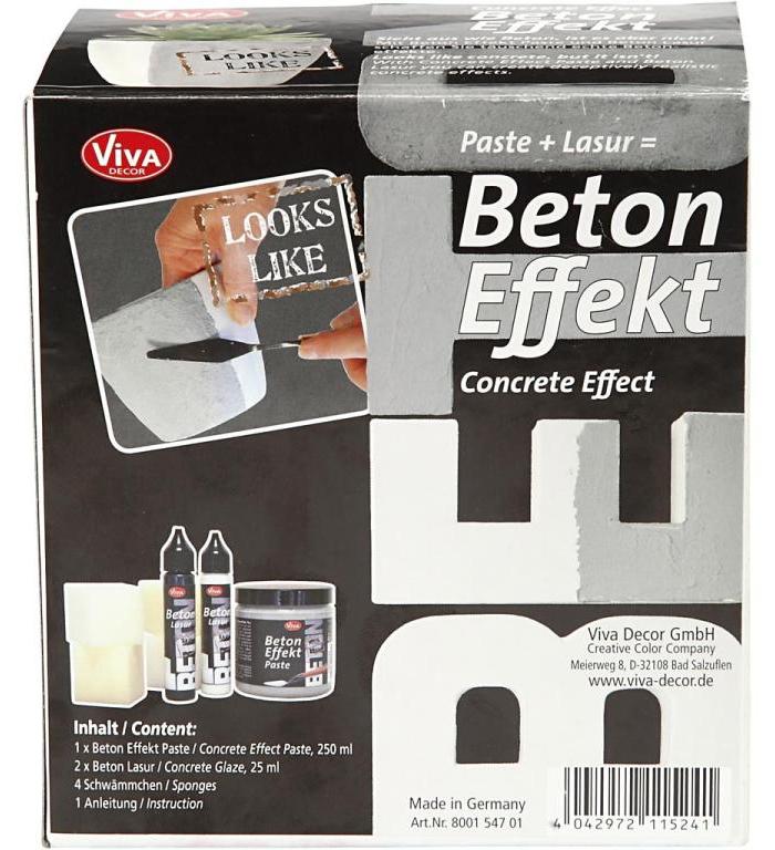 Viva Decor Beton Effekt Pasten Set DIY Basteln grau 78667