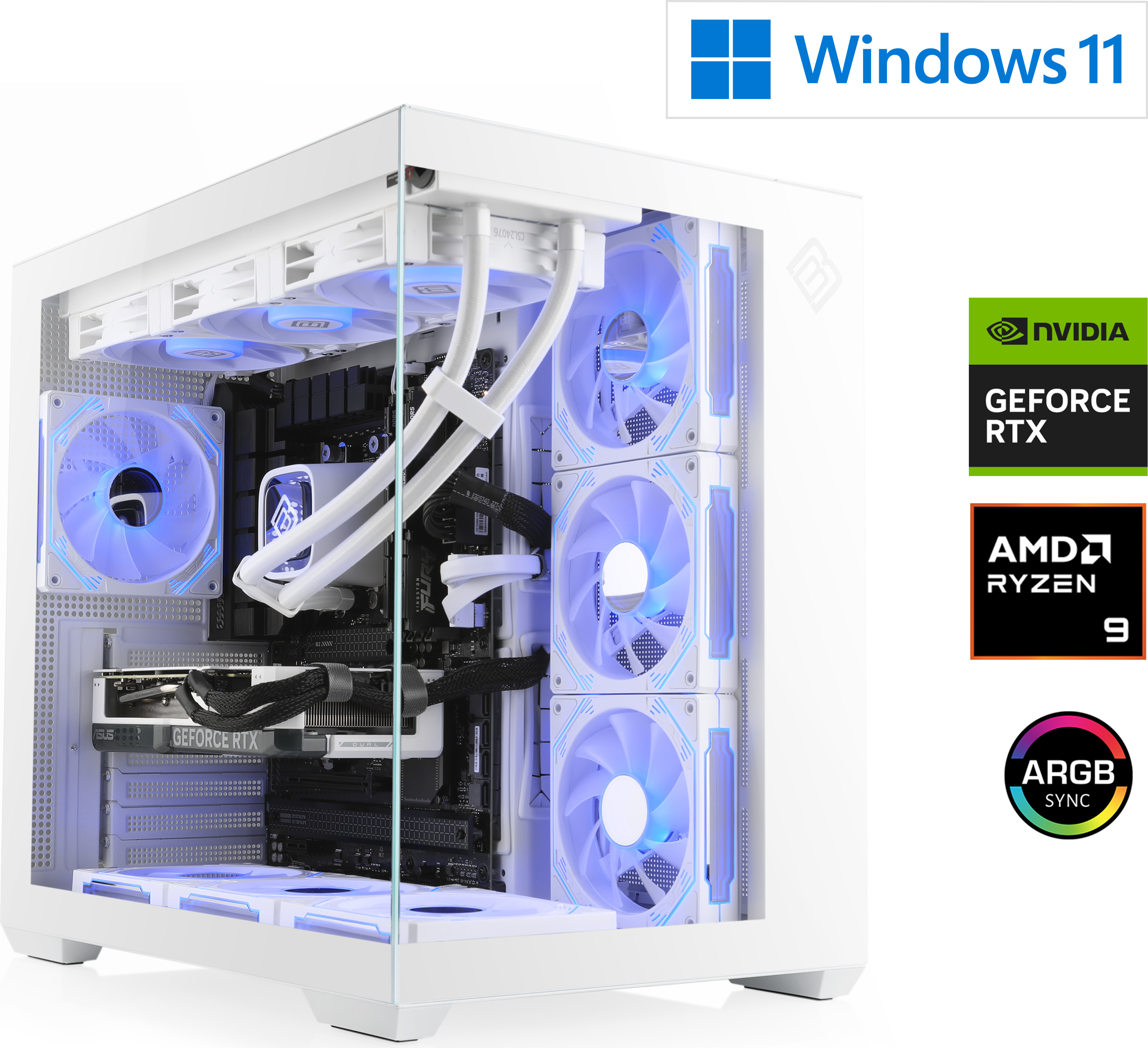 Gaming PC, AMD Ryzen 9 9950X3D, 4300 MHz, GeForce RTX 5070 Ti, 32 GB DDR5 RAM, 2000 GB M.2 SSD, Windows 11 Home, USB 3.2 | M12130H