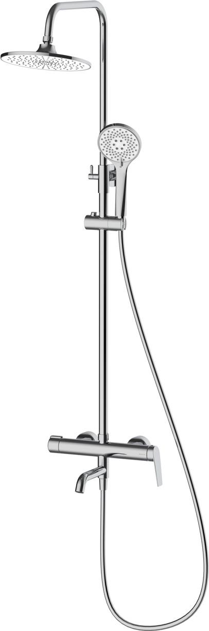 Avapax | Duschsystem Trixan - Silber - Edelstahl - Drei Funktionen - Einhebelmischer