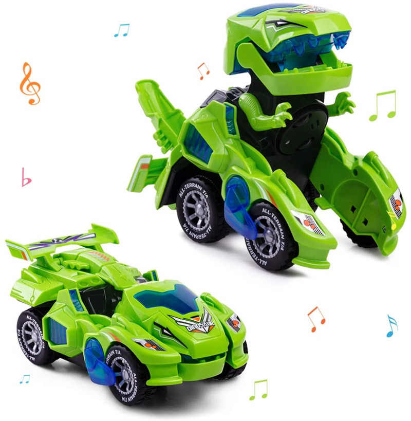 Transformieren Dinosaurier LED Auto mit Licht Sound Kinder Spielzeug Geschenk 