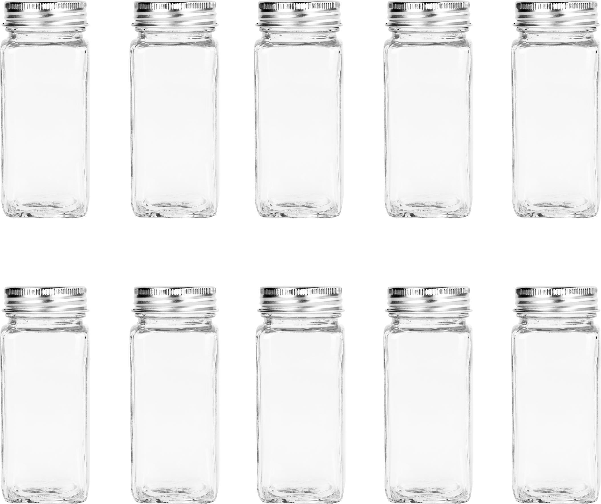 Krumble Gewürzdosen 10 Stück - Kräuterdosen mit Deckel - Gewürzdosen aus Glas - 120 ml
