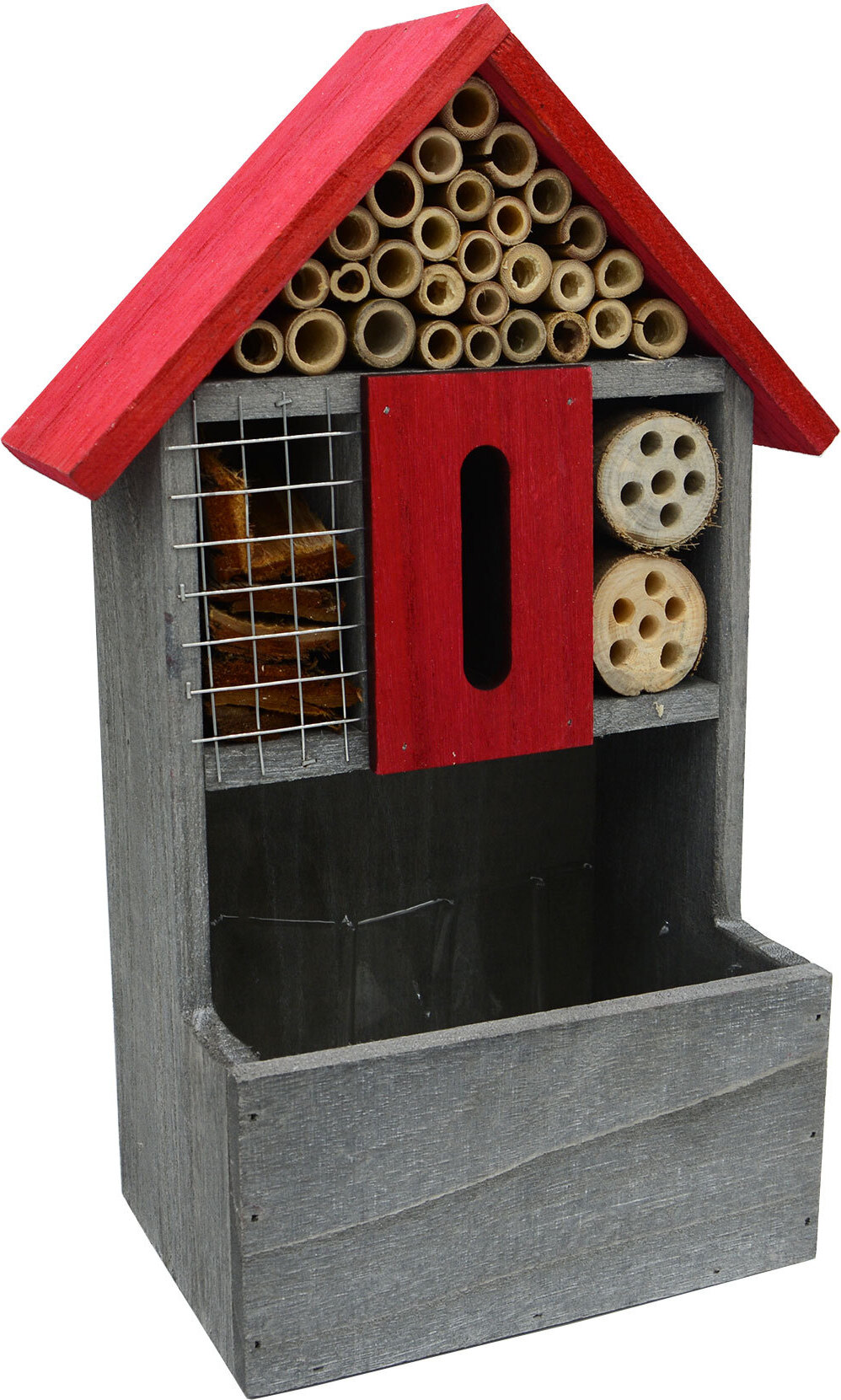 UNUS® Insektenhotel farbig rot-grau bepflanzbar® 100 % 22099-RO-GRA-FSC