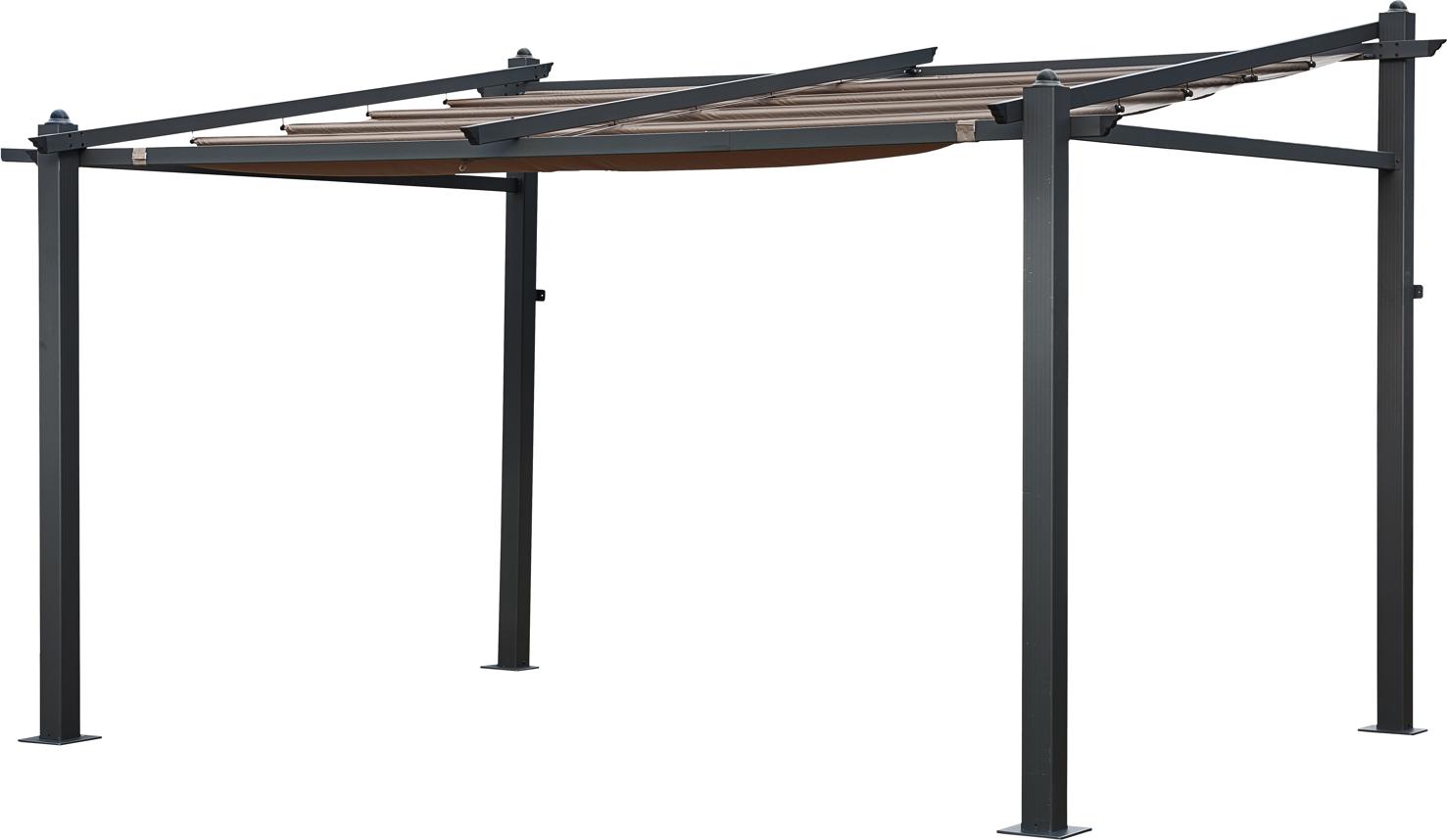 HAPPY GARDEN Wandpergola 3 × 4m FRÉJUS taupe - Aluminiumstruktur GAZ12T