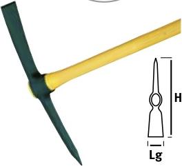 Leborgne 2 kg Spitzhacke für Erdbewegungsmaschinen mit ovaler Fassung – Novamax-Griff 51208