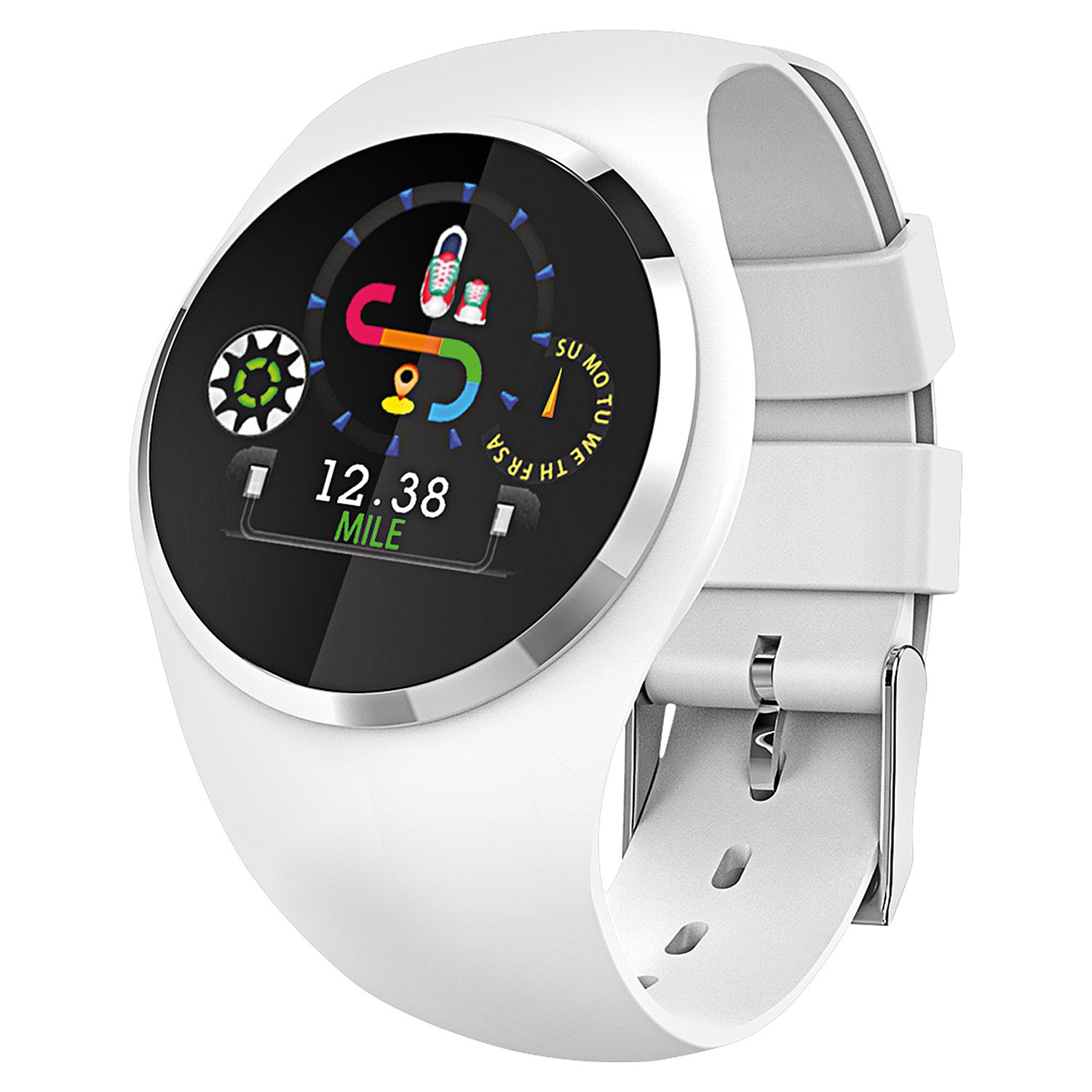 Atlanta Smartwatch 9703-0, Fitness Tracker, Weiß, mit rundem Farbdisplay 9703/0