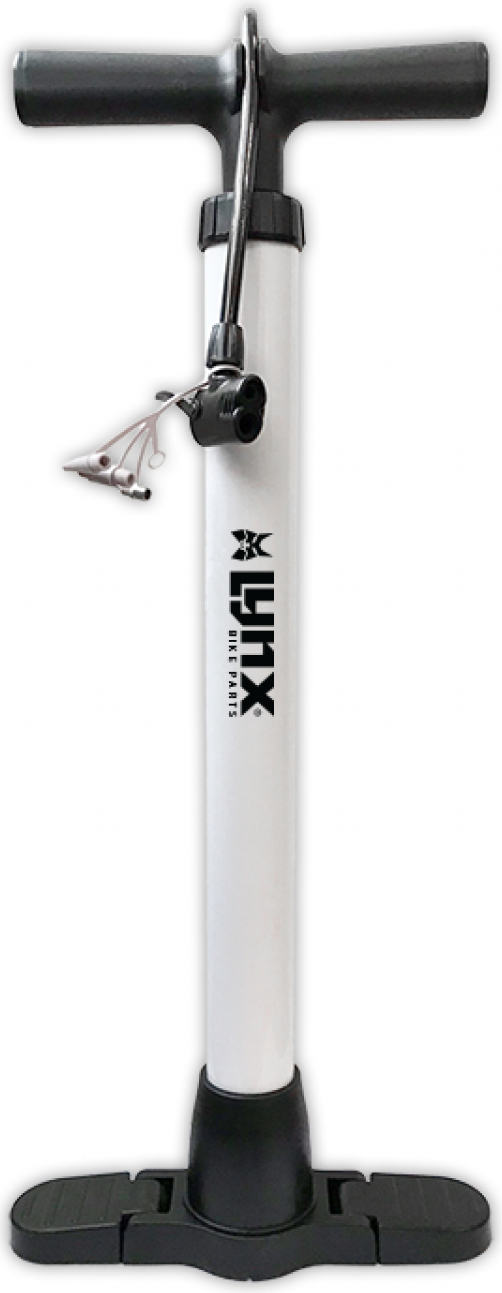 Fahrradpumpe Standpumpe Lynx faltbarer Fuß weiß multifunktional LY-440248