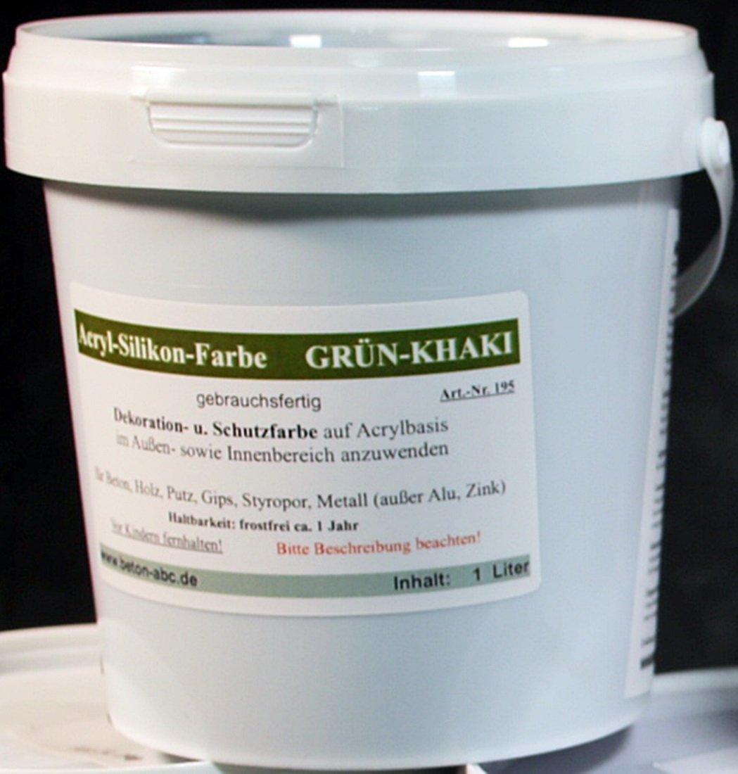 Aksil Khaki Grün - Betonfarbe Acryl Silikon 1 Liter 668145