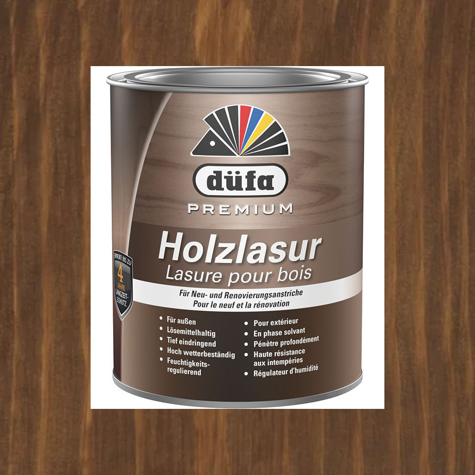 DuFa Düfa Premium Holzlasur NUSSBAUM 750 ml Holzbeschichtung Schutzanstrich Holzschutzlasur 1250657021004300750