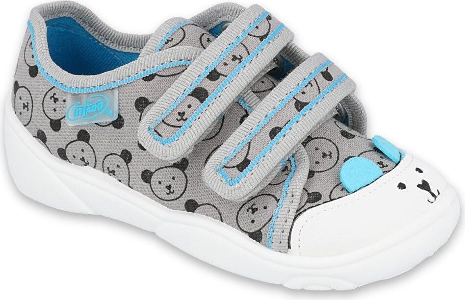Tenisky plátenky kecky Befado Maxi 907P129 šedé s méďom 25