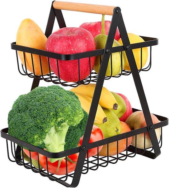 OEM Schwarzes Metall-Obstregal mit abnehmbarem Tablett für Obst und Gemüse 2026