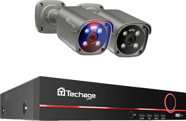 bezpečnostný kamerový systém 4K, obojsmerný zvuk, farebné nočné videnie, 8CH NVR, 2 kamery, žiadne