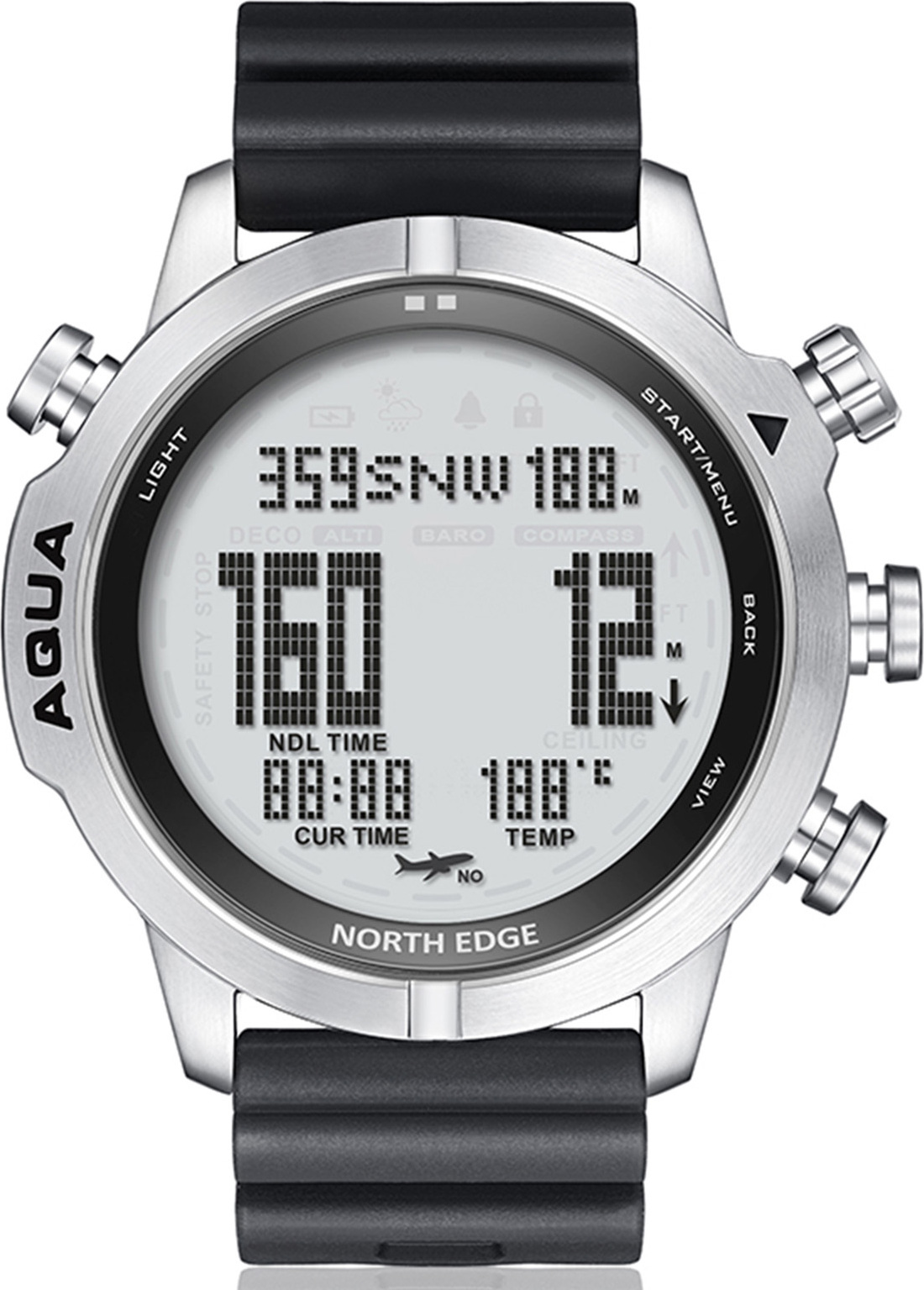 KKmoon Digitale Taucheruhr fuer Herren, Tauchcomputeruhr, Tauchuhren, Herren-Armbanduhren mit Kompass, Hoehenmesser, Barometer