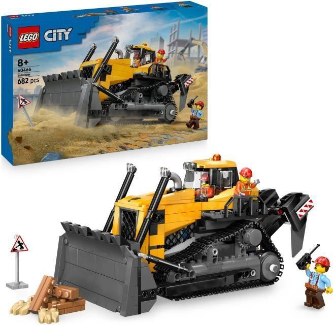 LEGO City Žltý buldozér 60466, stavebnicová sada, 8+ rokov, vrátane 3 minifigúrok