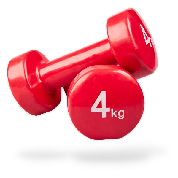 Matchu Sports Vinyl Kurzhantelset 2er Set - 2 x 4 kg - Fitnesshanteln - Hanteln - Kurzhanteln - Gymnastikhanteln - Aerobic Hanteln