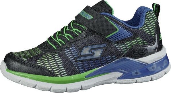 Skechers SLights-Eruptes II-Lava Wave, leichte Jungen Textil Sneakers schwarz kombiniert, herausnehmbares Skechers Fußbett 90553L