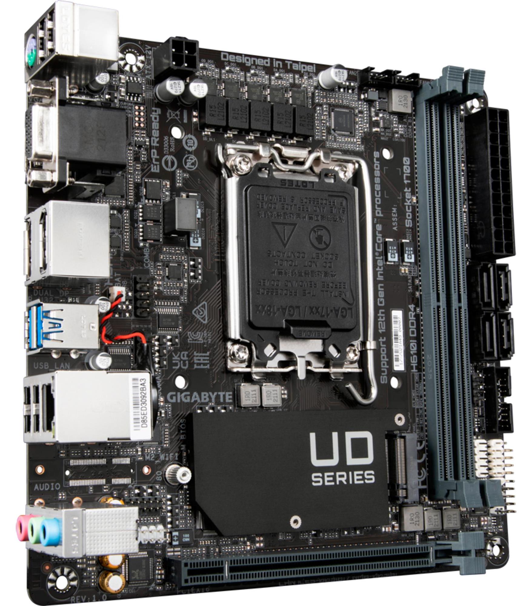 Gigabyte H610I DDR4 - Intel - LGA 1700 - Intel® Celeron® - Intel® Core i3 - Intel Core i5 - Intel Core i5 - Intel Core i7 - Intel Core
