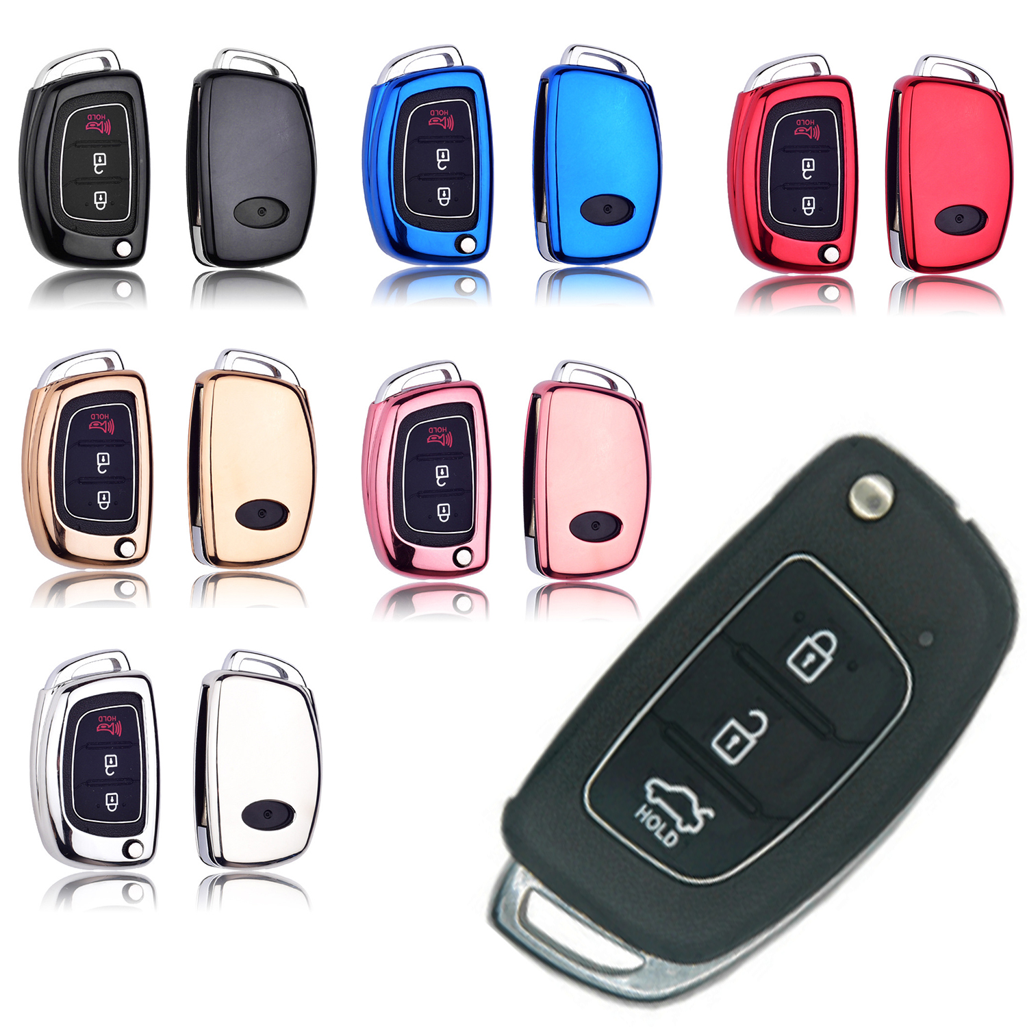 3 Taste Schlüssel Hülle Gehäuse Ersatz Für Hyundai Tucson Elantra Sonata 06-2011 