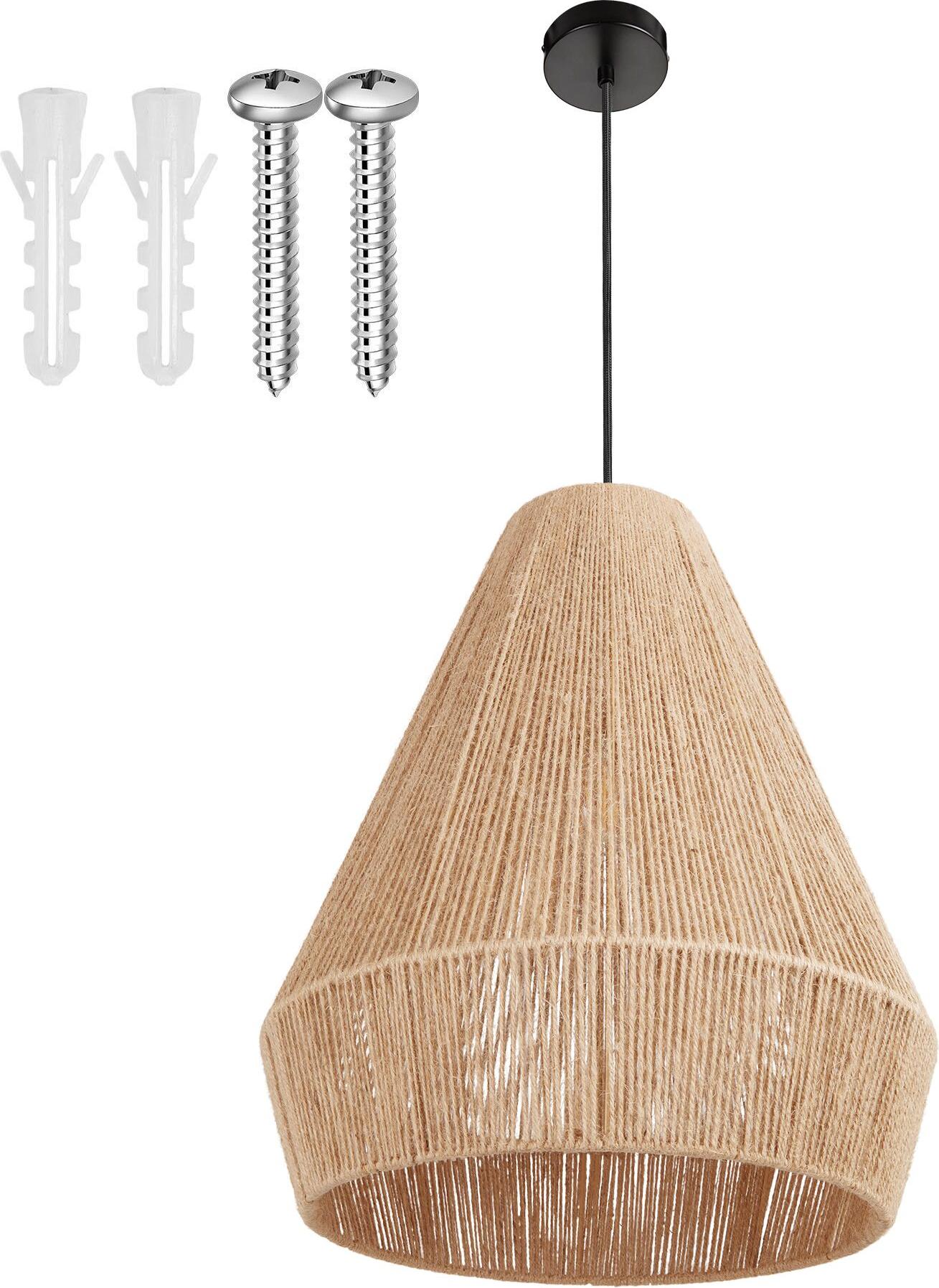 tectake® Pendelleuchte Pendelleuchte Suri Boho-Stil, Wickeltechnik, 40 W 40,5 x 47 cm 406077