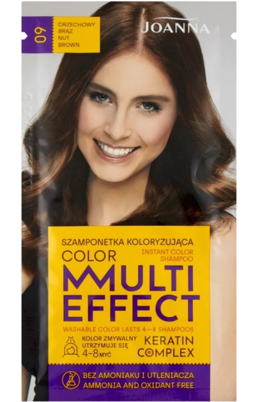 Joanna Multi Effect Color farbiaci šampón Orechová hnedá 009