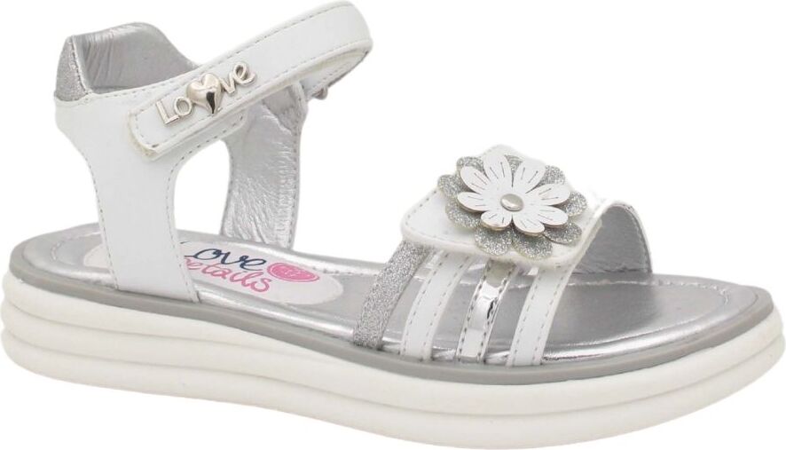 Love Details Weiße Sandale mit Glitzer-Details, Größe 31