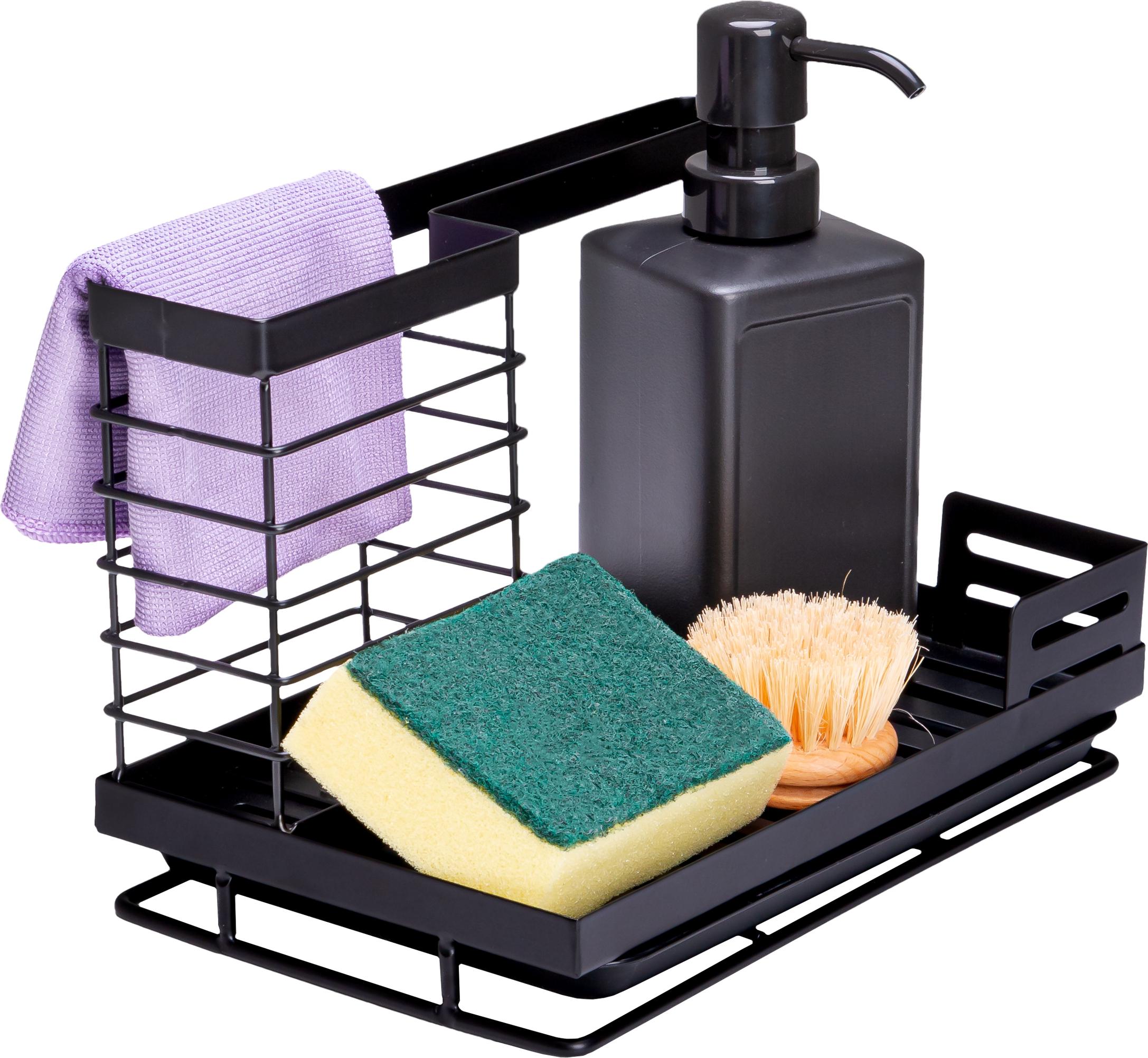 QUVIO Organizer- Küchenorganizer - Arbeitsplattenorganizer - Küchenorganizer - Küchenorganisator - Organizer - Küchenorganisator Metall - Arbeitsplattenorganisator Metall - Küchenorganisator schwarz - Arbeitsplattenorganisator schwarz - Metall - Schwarz