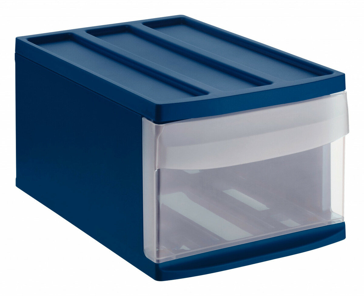 Rotho Systemix Schubladenbox mit 4 Schüben Kunststoff anthrazit / transp PP 