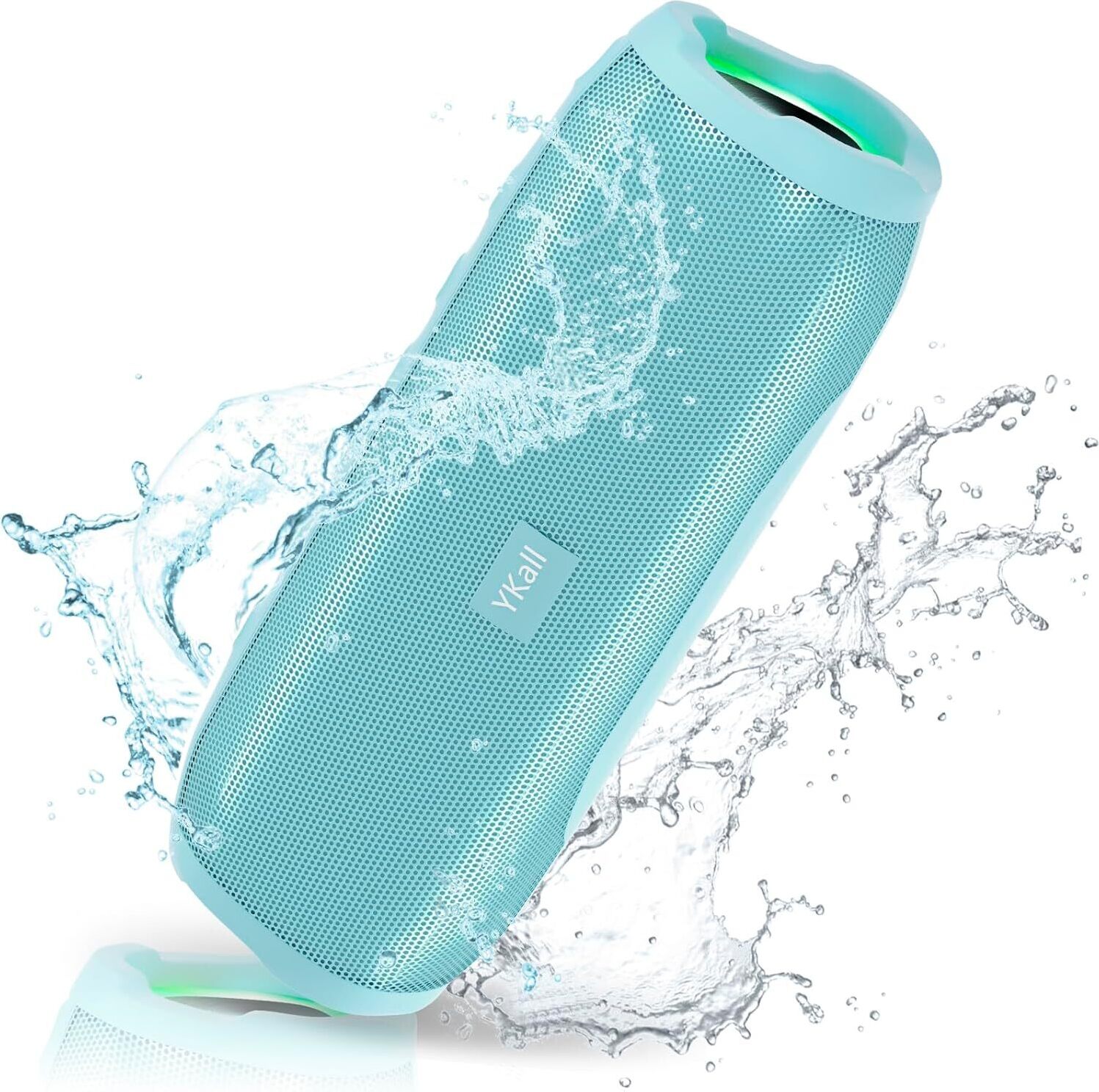 Ykall Bluetooth reproduktor, 20W LED hudobný box s 360° HD stereo zvukom, vodotesný IPX6, 36 hodín prehrávania, FM rádio, podpora AUX a TF, modrý