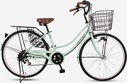 360Home Stadtrad 26Zoll Citybike Fahrrad mit Korb Damenfahrrad 6Speed