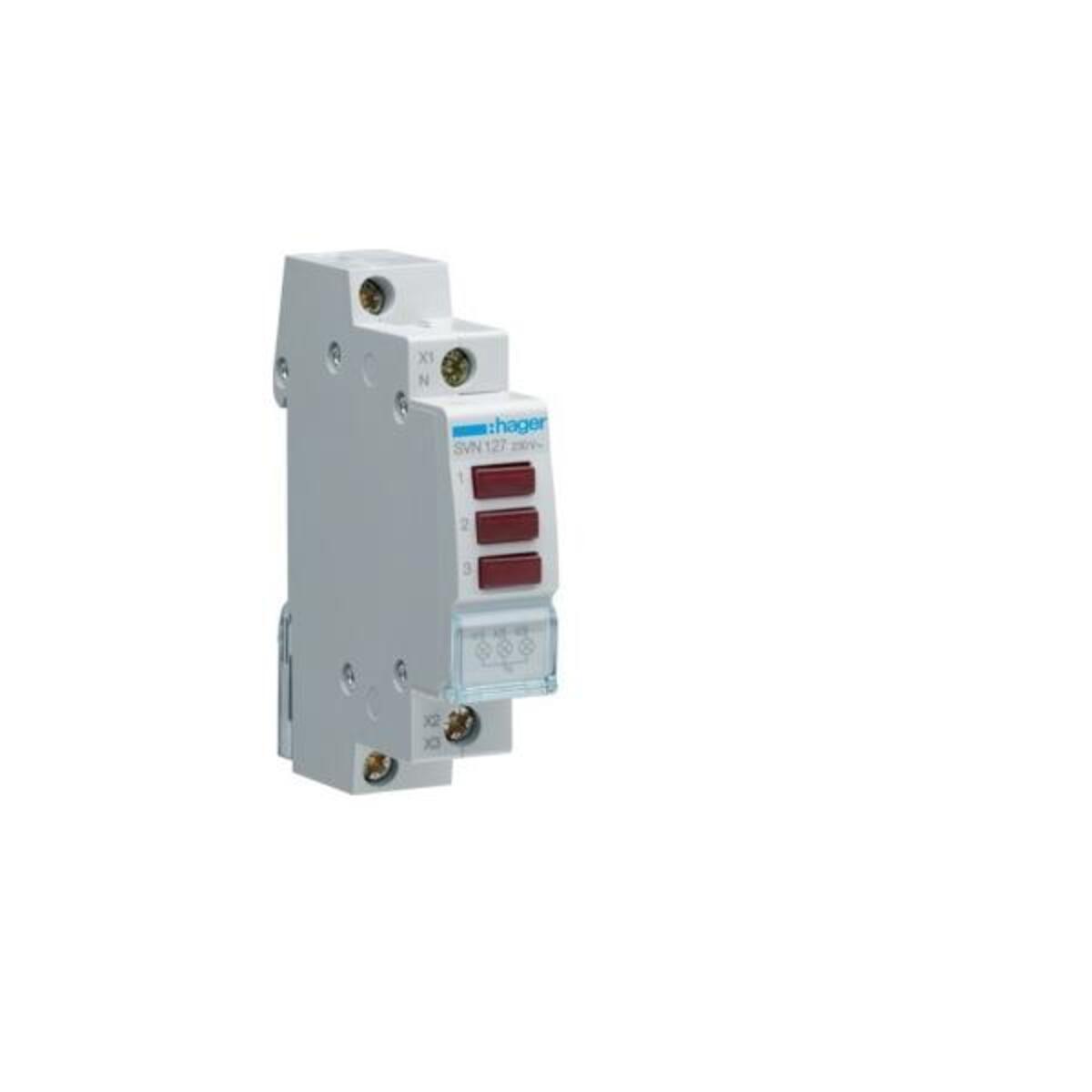 Hager SVN127. Internationale Schutzart (IP-Code): IP20. Breite: 17,5 mm, Höhe: 83 mm (SVN127)