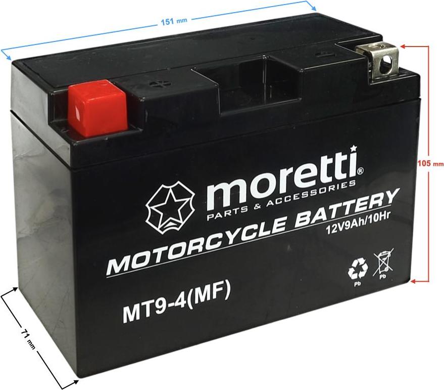 Moretti AGM (Gel) MT9-4 Batterie