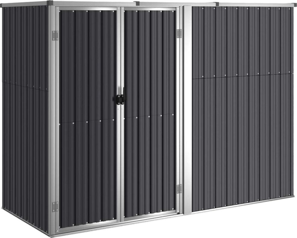 vidaXL Záhradný prístrešok antracit 225x89x161 cm Pozinkovaná oceľ