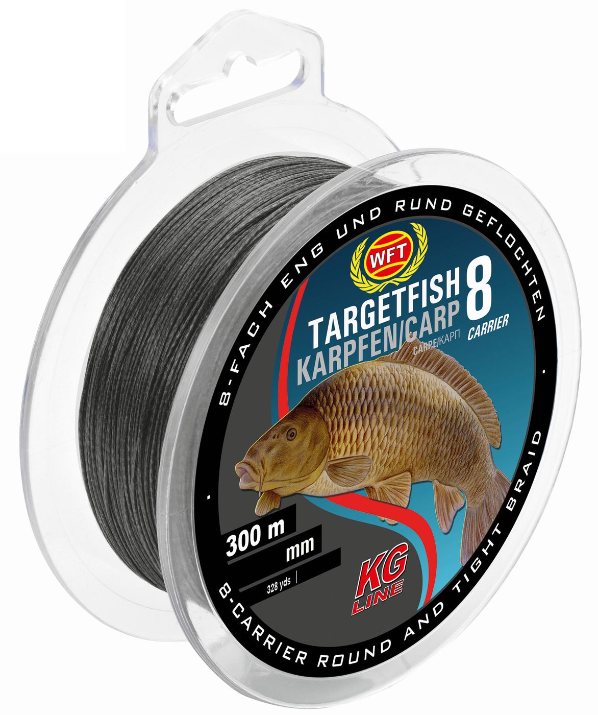 WFT TF8 Karpfen black 0,22mm 300m 20Kg - Karpfenschnur 1D-C 440-022