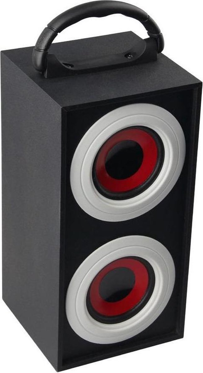 Prenosný reproduktor SoundLogic – stereo – 2 výstupy pre reproduktory – drevo