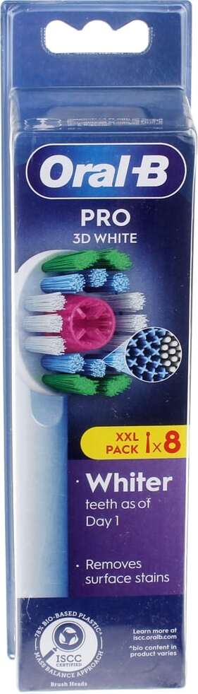 Oral-B 3D White , 8 kusov, Biela, Oral-B, Box
