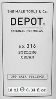 Depot, 300 Hair Stylings No. 316, UV Filter, Hair Styling Cream, Medium Hold, 10 ml