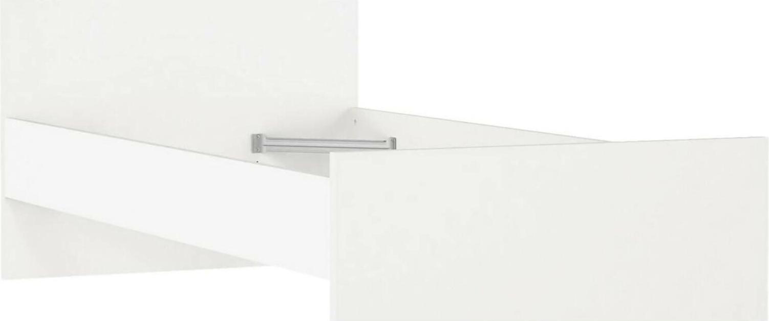 Einzelbett Dmora Fanny Weiß, Matratze 90x190 cm