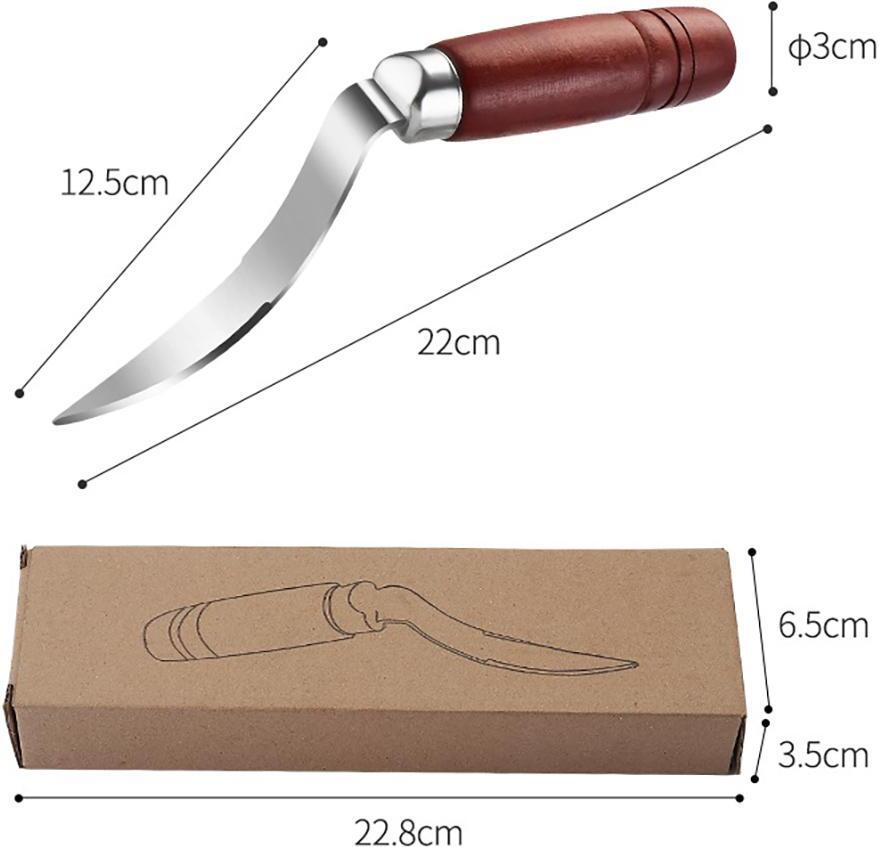 Cocosity Kokosnuss Dosenöffner Kokosnussschaber mit Holzgriff Edelstahl Kokosnussschaber für die Küche Gadget
